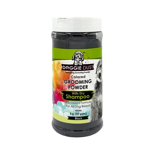 Black Doggie Dust Grooming Powder with Dry Shampoo